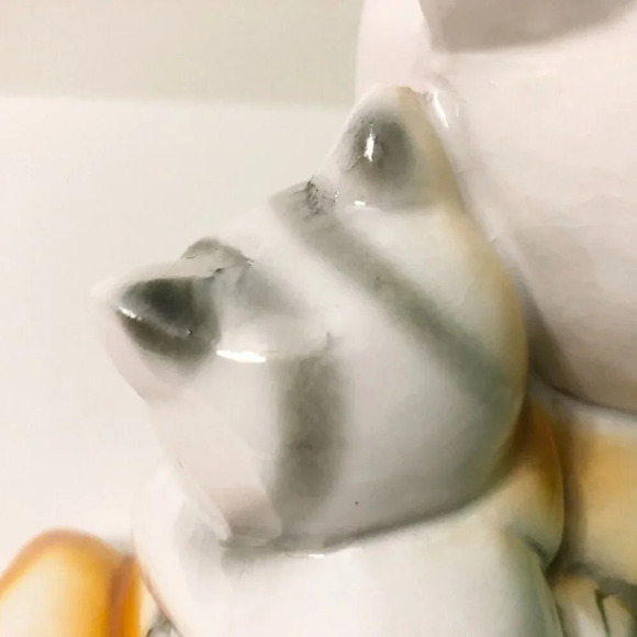 Vintage Cat Coin Bank Kittens Ceramic  Figurine 8 Inch Long Kitsch - Picture 16 of 16